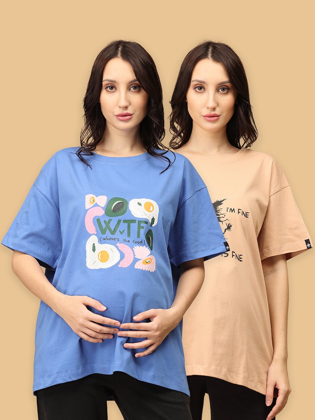 Mumma Oversized Maternity and Nursing T shirt Combo Option C