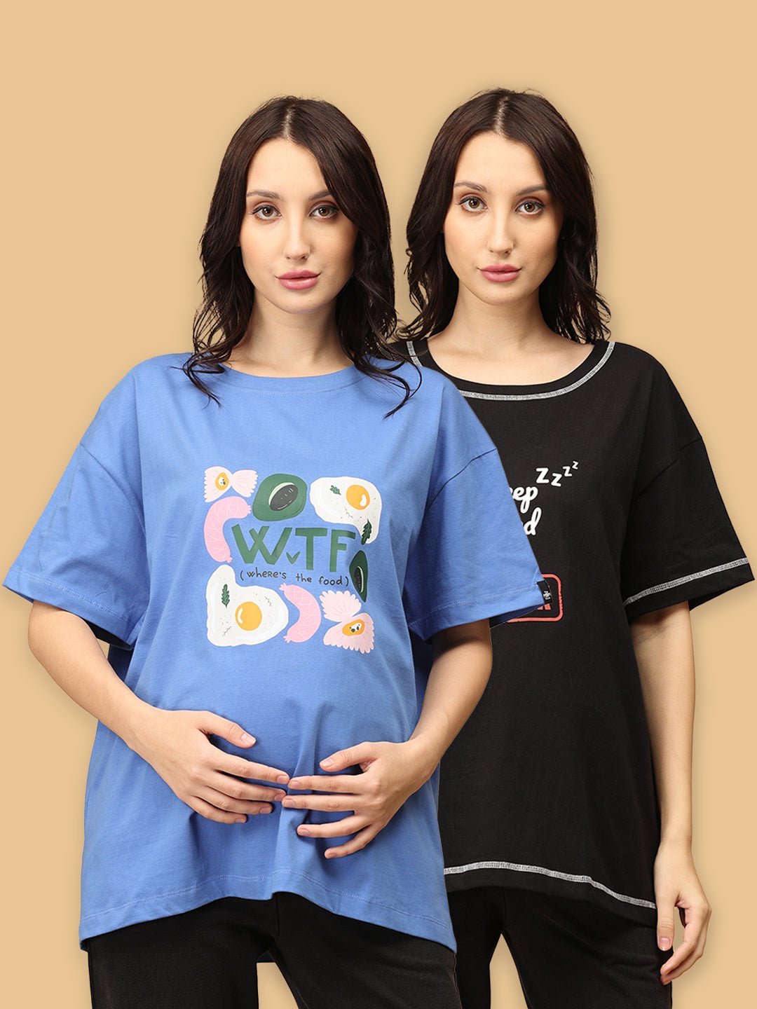 Mumma Oversized Maternity and Nursing T shirt Combo Option C