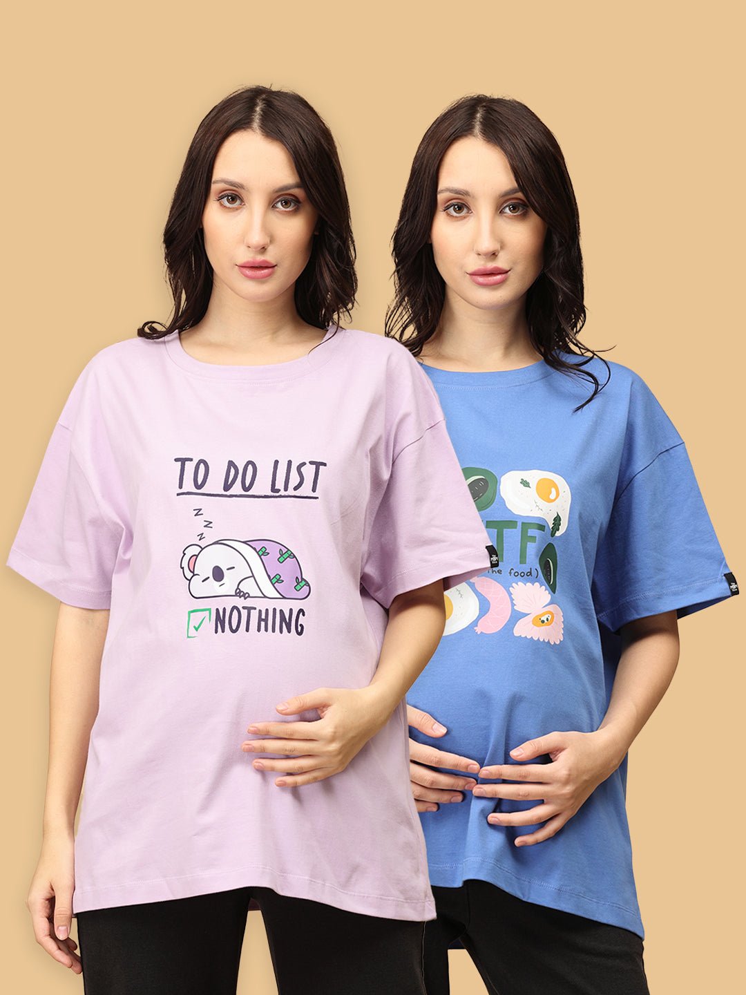 Mumma Oversized Maternity and Nursing T shirt Combo Option C