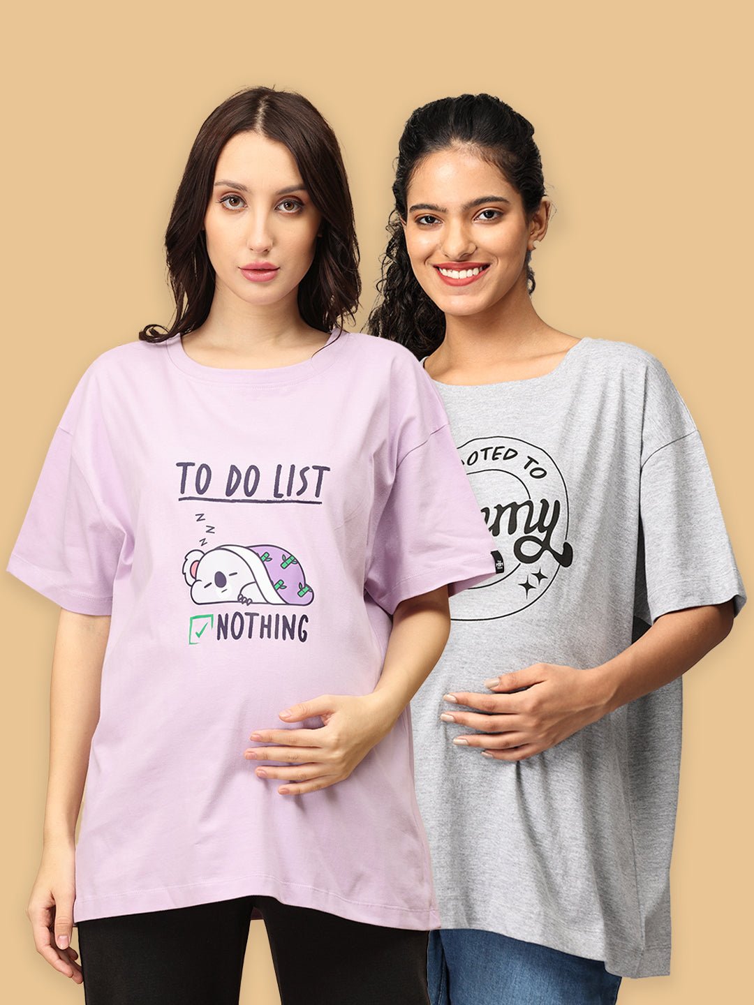 Mumma Oversized Maternity and Nursing T shirt Combo Option C
