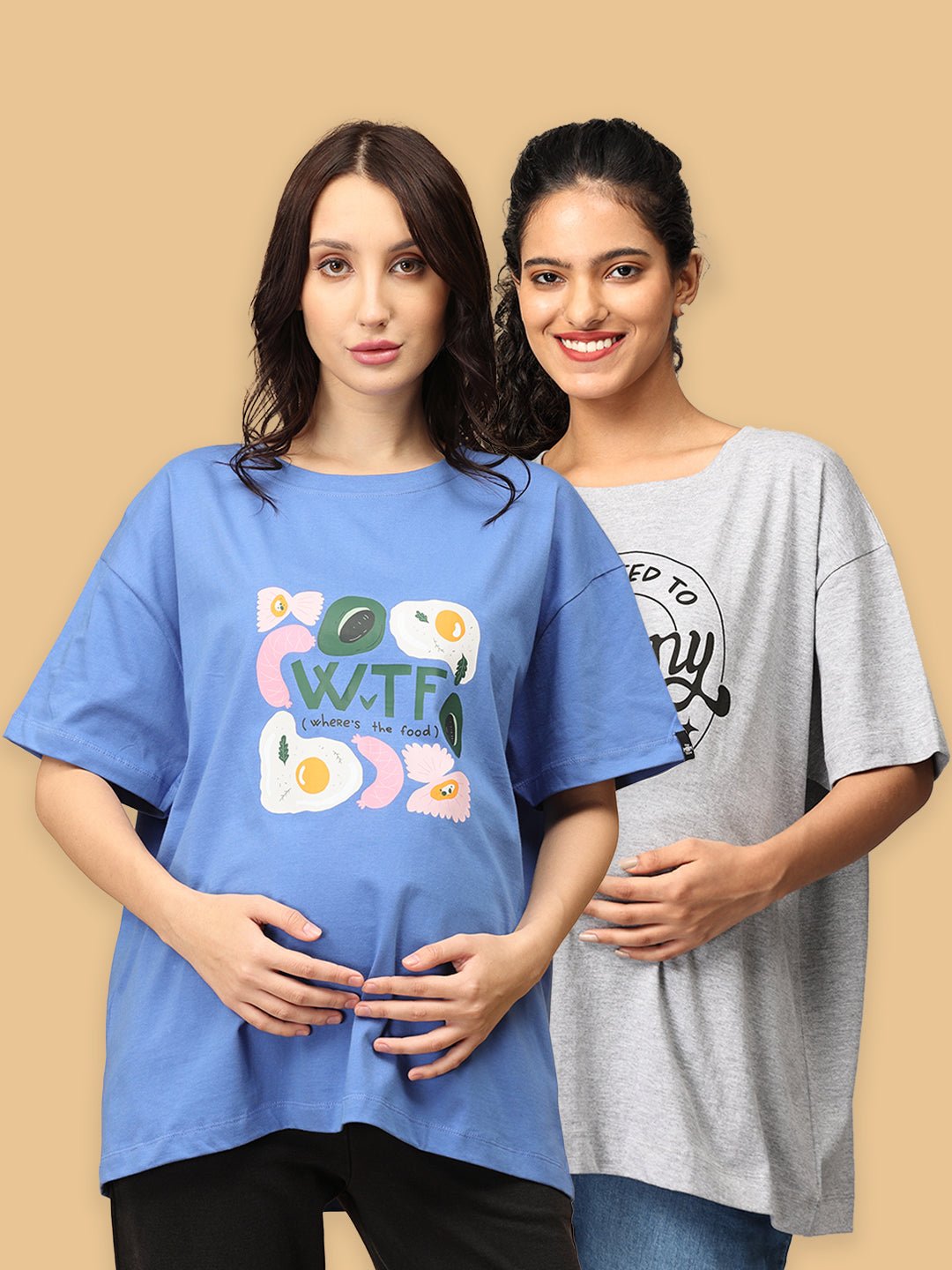 Mumma Oversized Maternity and Nursing T shirt Combo Option C