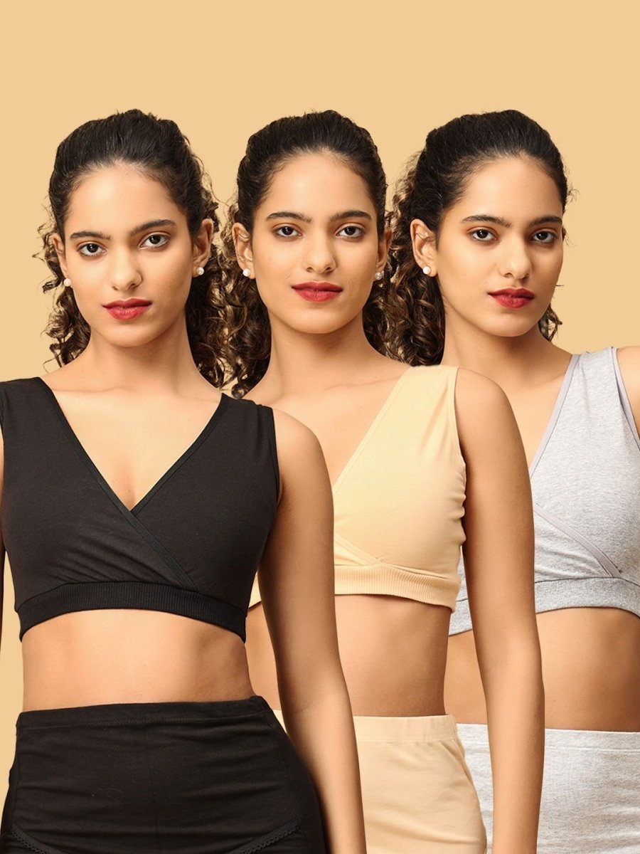 Combo Of 3 Maternity Nursing Sleep Bra Multi