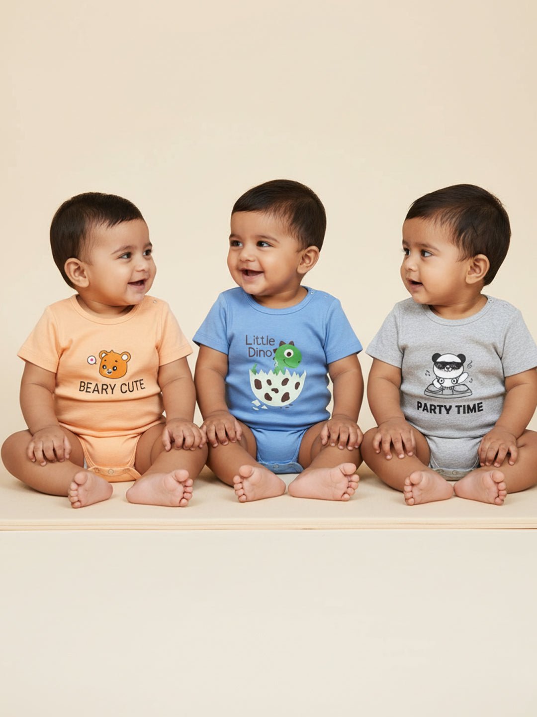 Chest Printed Infant Baby Onesie Combo 3-Pack