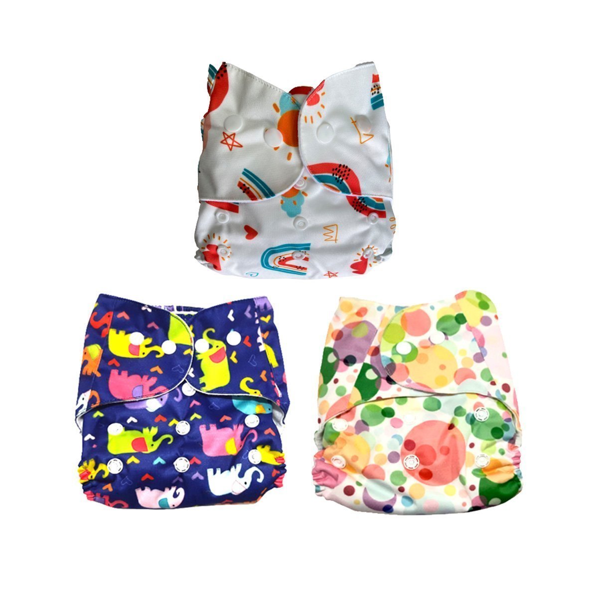 Reusable Washable Pocket Cloth Diapers With Microfiber Soakers For Babies