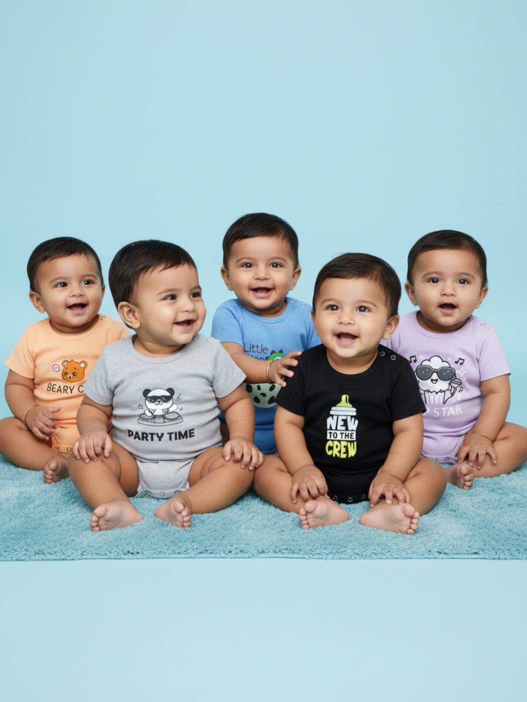 Chest Printed Infant Baby Onesie Combo 5-Pack