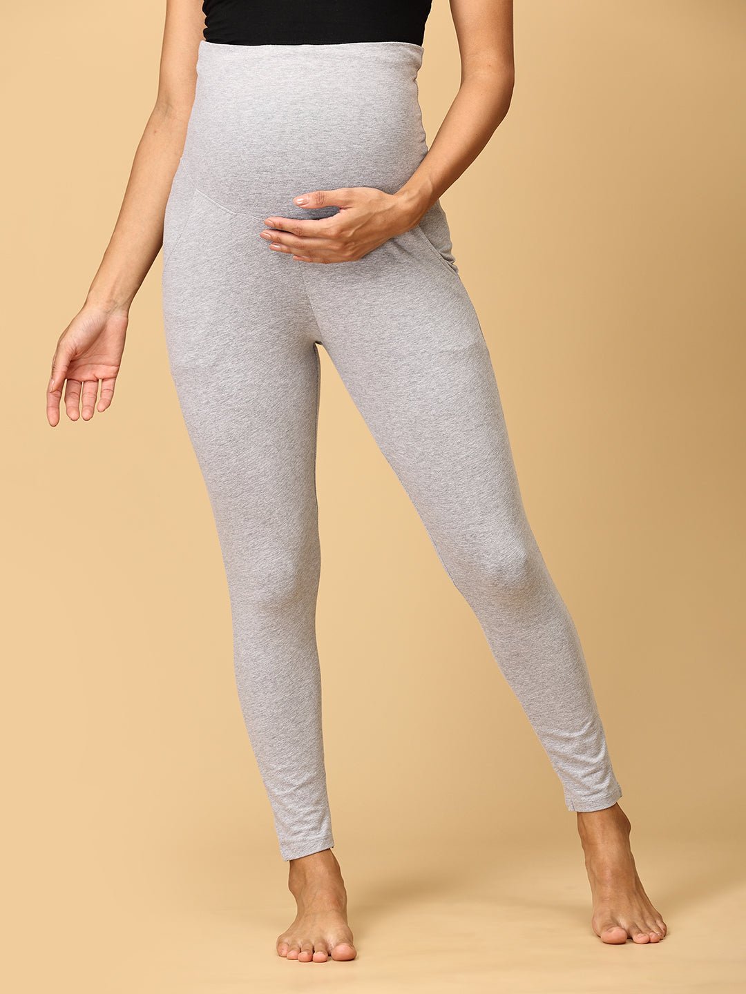 Comfy Maternity and Nursing Leggings Grey