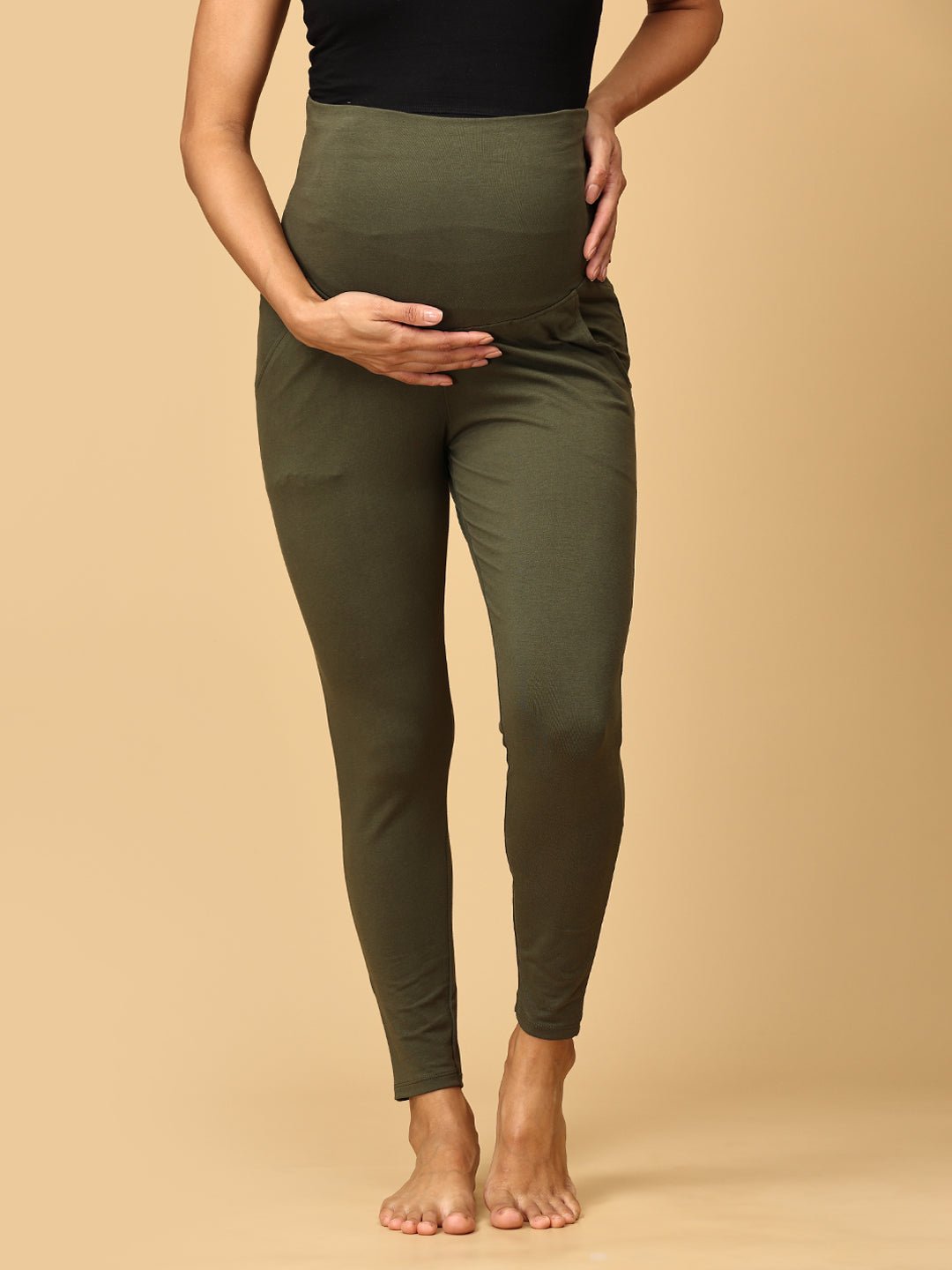Comfy Maternity and Nursing Leggings Olive