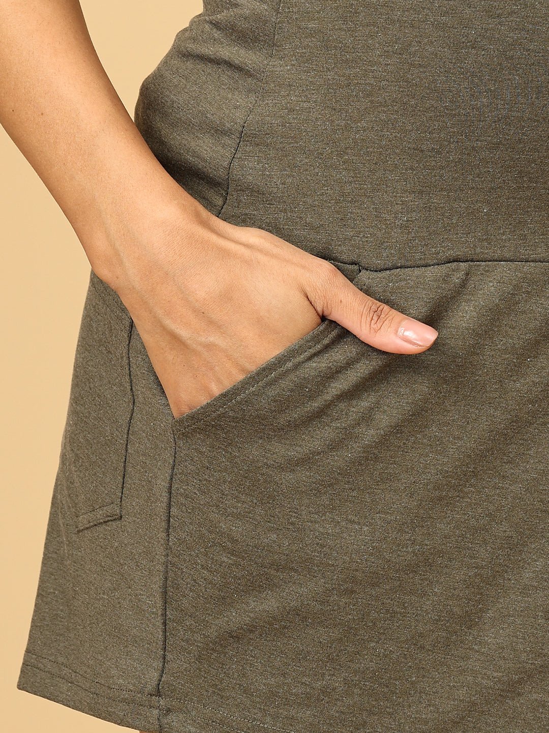 Comfy Maternity Shorts Olive Melange