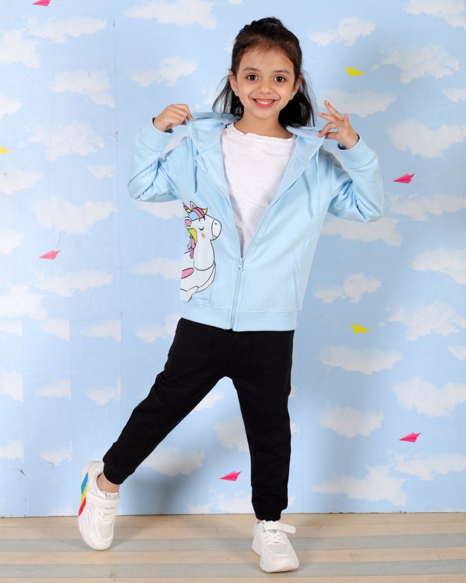 Cool Unicorn Zipper Hoodie For Kids