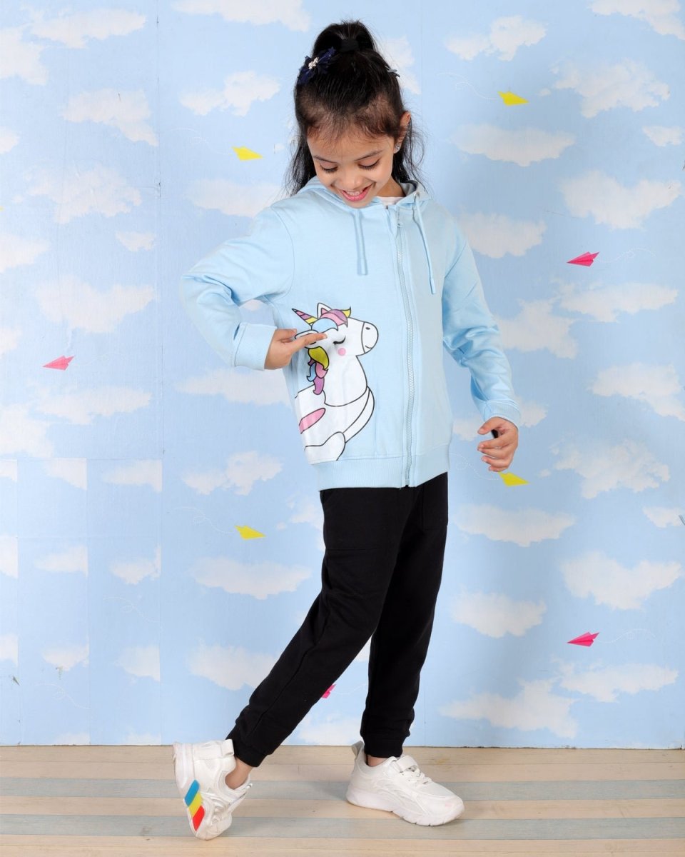 Cool Unicorn Zipper Hoodie For Kids