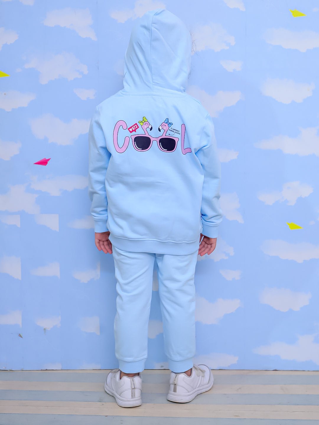 Cool Unicorn Zipper Hoodie And Light Blue Sweatpants For Kids