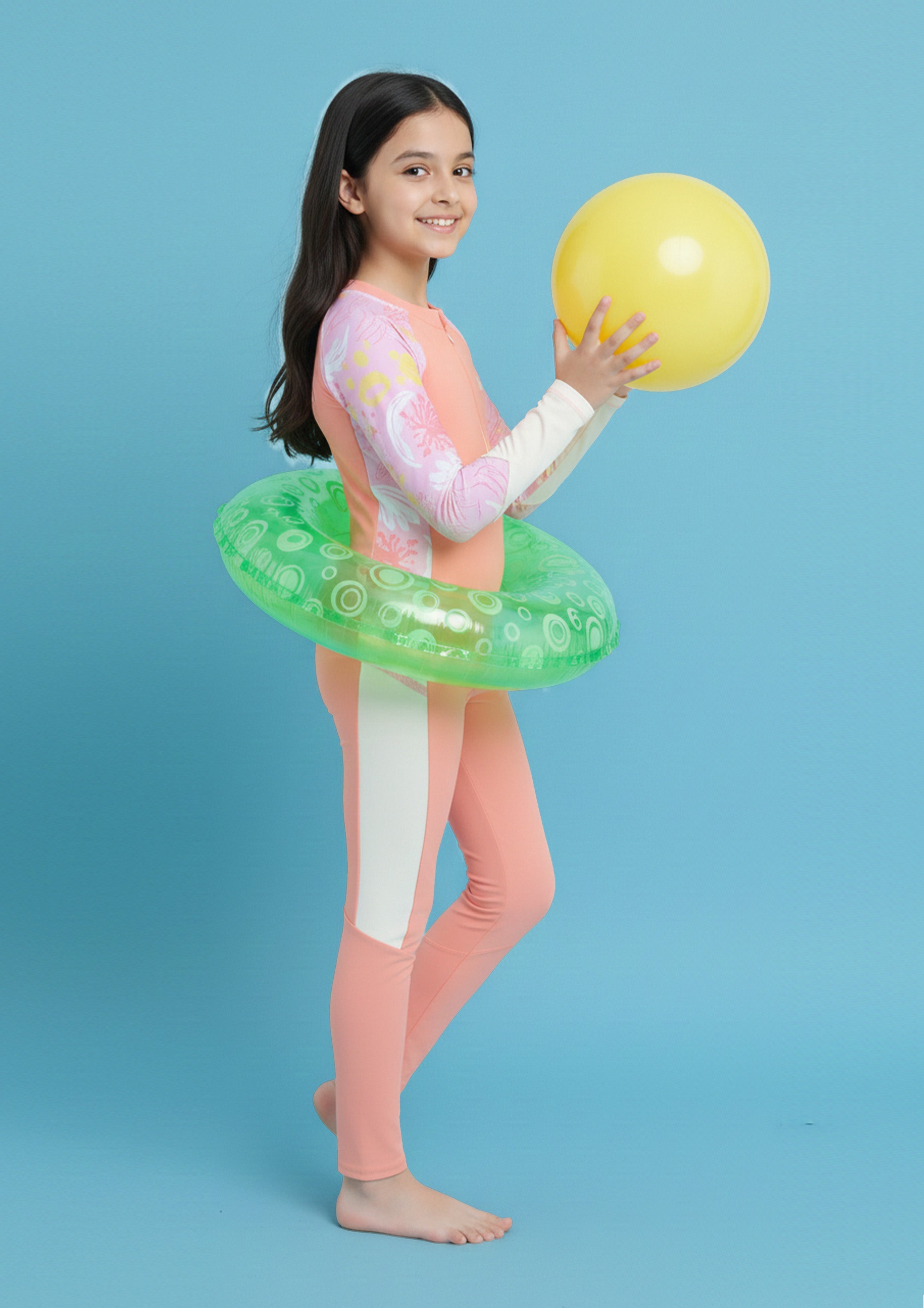 Coral Coast Long Sleeve Girls Full Length Swimsuit