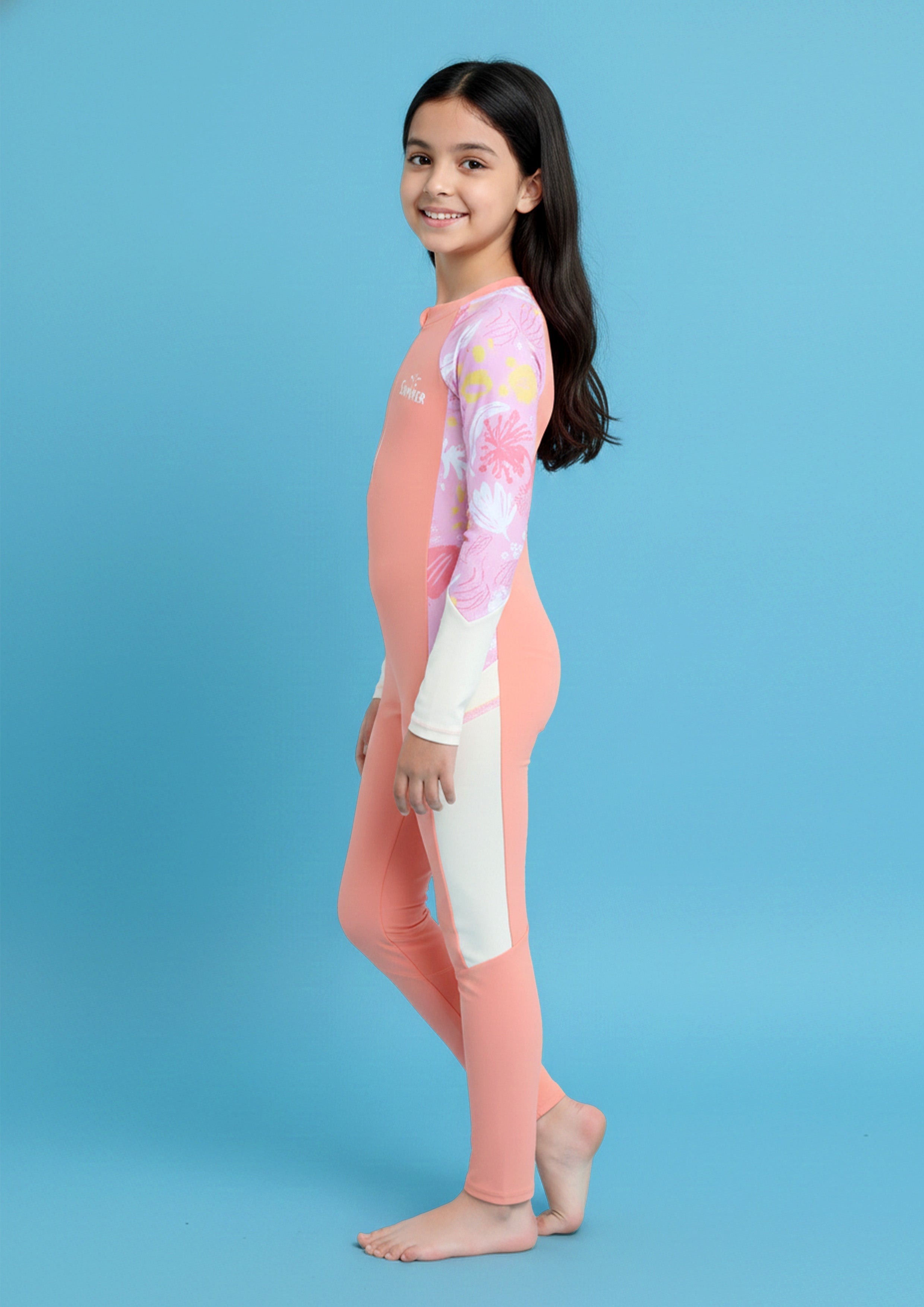Coral Coast Long Sleeve Girls Full Length Swimsuit