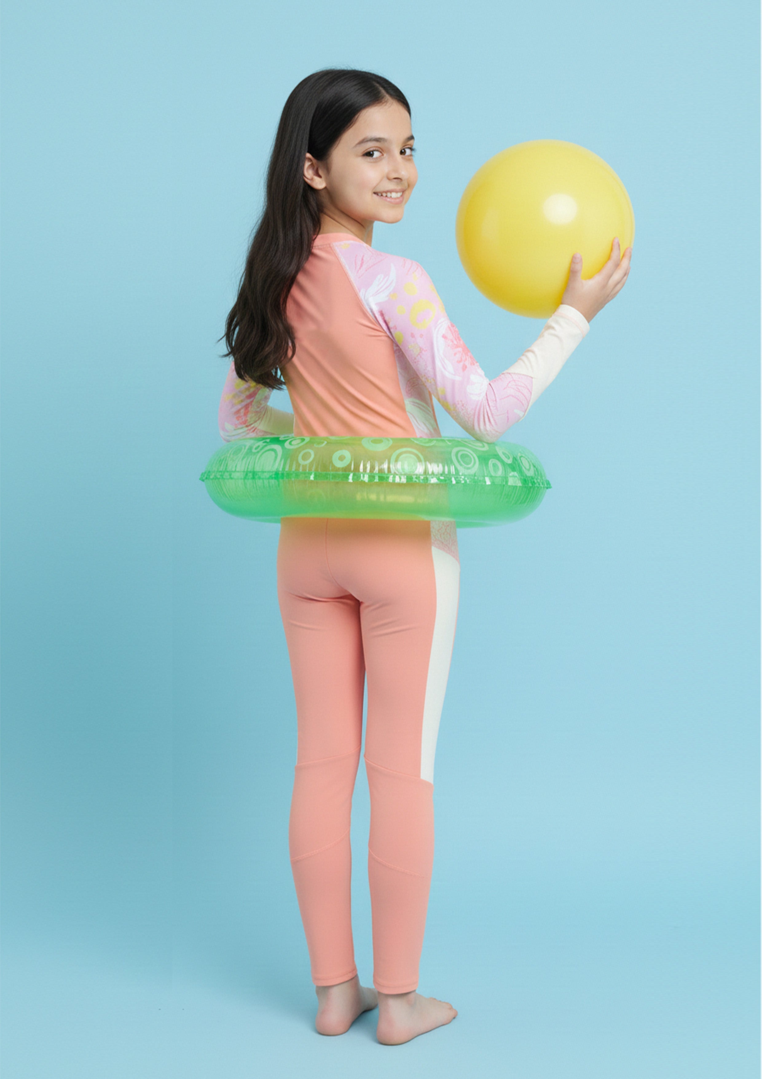 Coral Coast Long Sleeve Girls Full Length Swimsuit