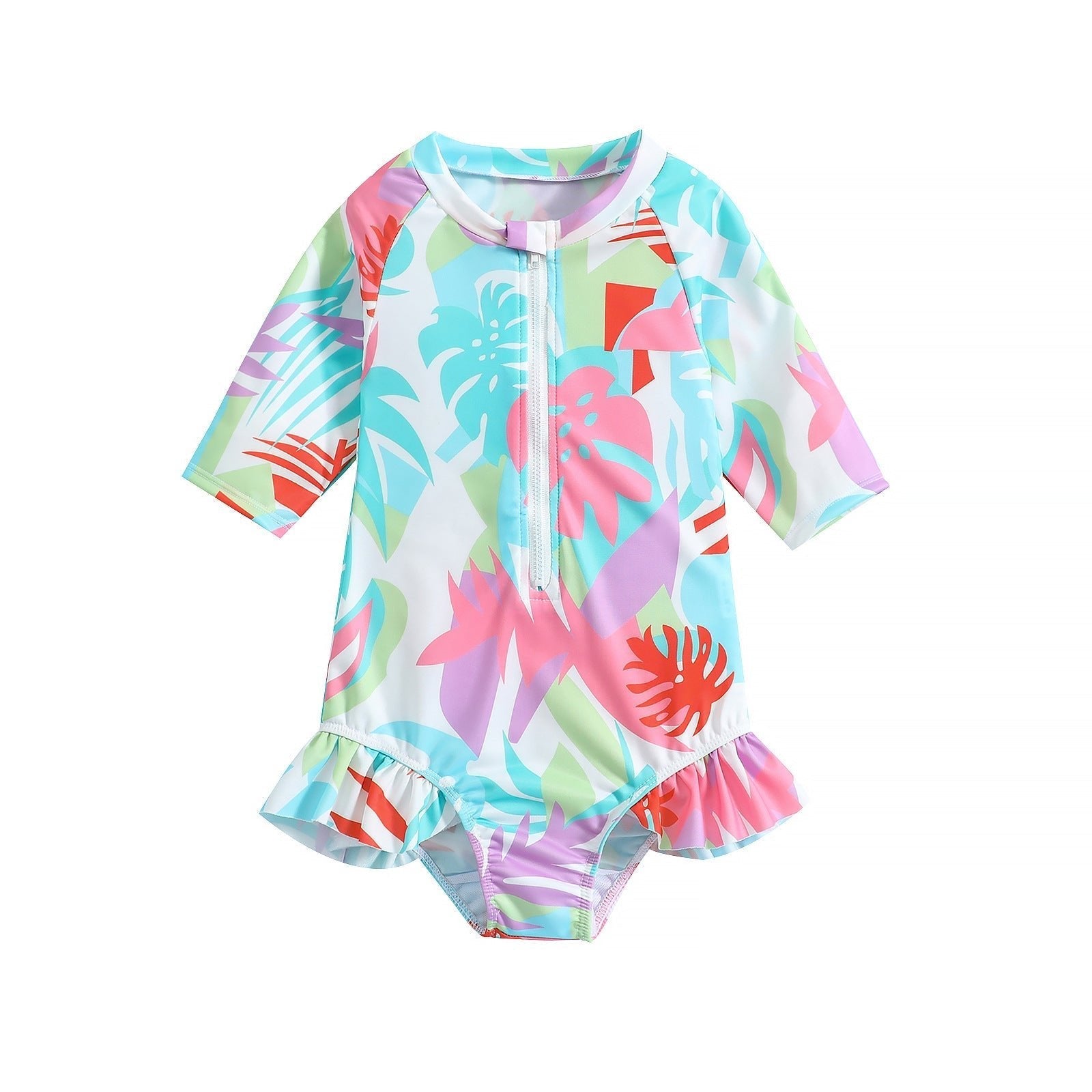 Coral Wave Girls Short Sleeve Swimsuit