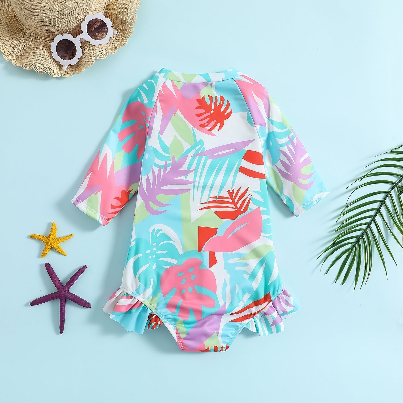 Coral Wave Girls Short Sleeve Swimsuit