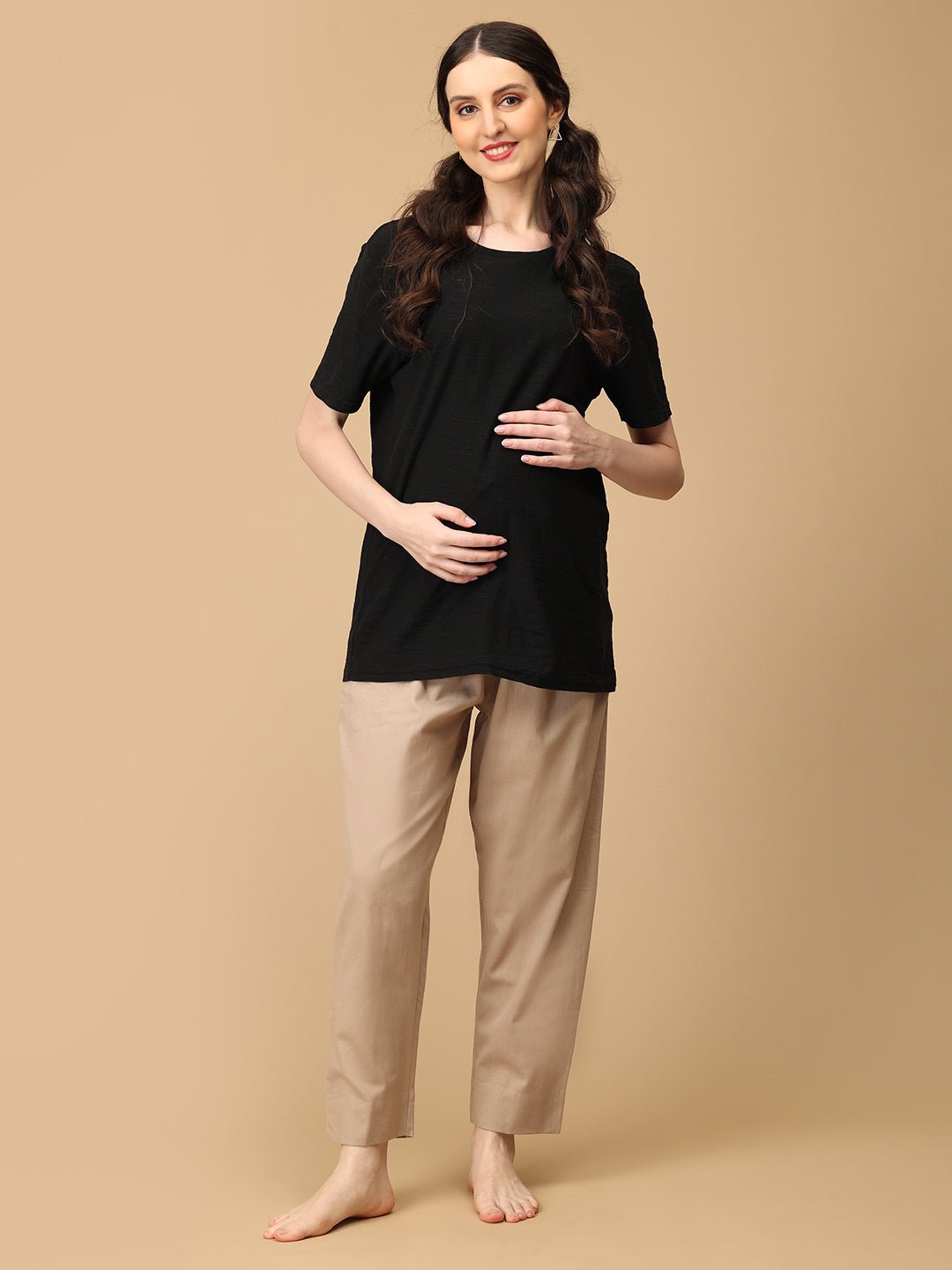 Creme de la Chic Maternity Lounge Pants Ecru
