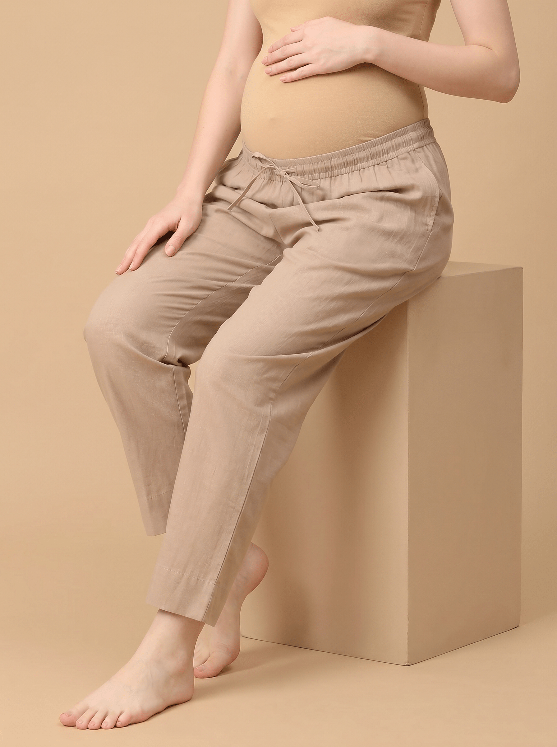 Creme de la Chic Maternity Lounge Pants Ecru