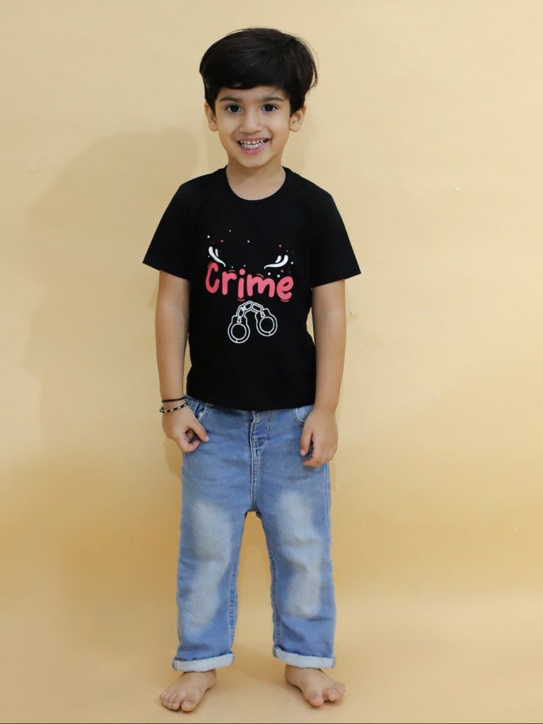 Crime Partners Matching Family T-shirt Combo Of 3 Round Neck Cotton Tees
