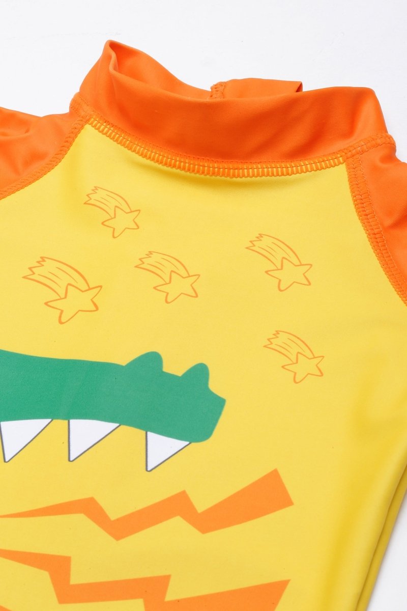 Combo of 2 Croc Charm Boys Swimsuit and Cap