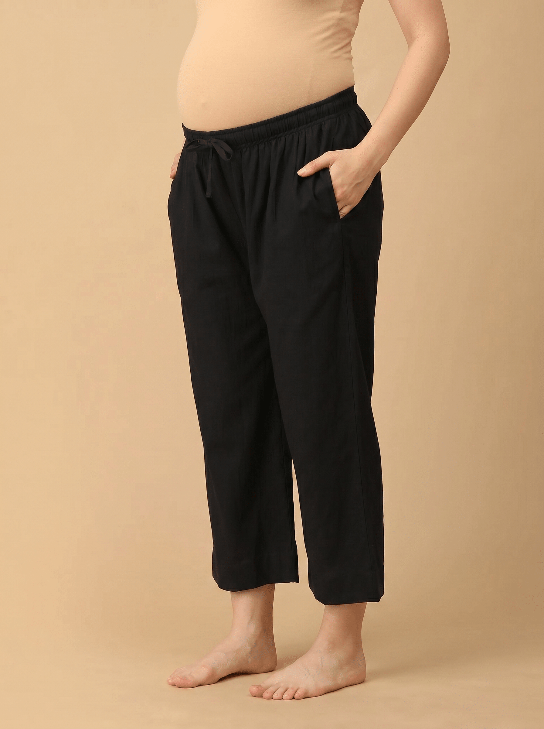 Dark Matter Maternity Lounge Pants with Drawstring Black