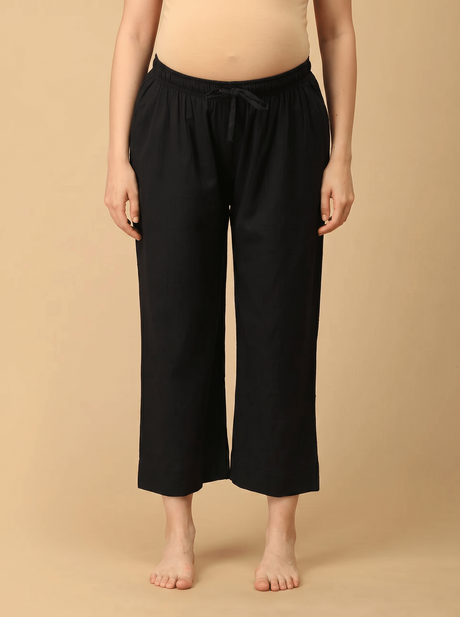 Dark Matter Maternity Lounge Pants with Drawstring Black