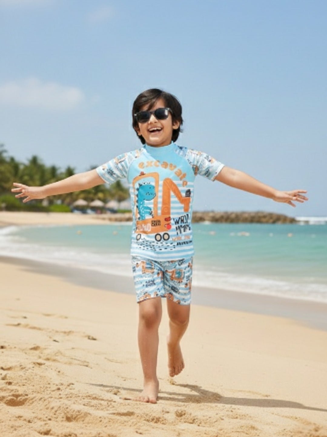 Digger Dino Boys T-shirt And Short Swim Set