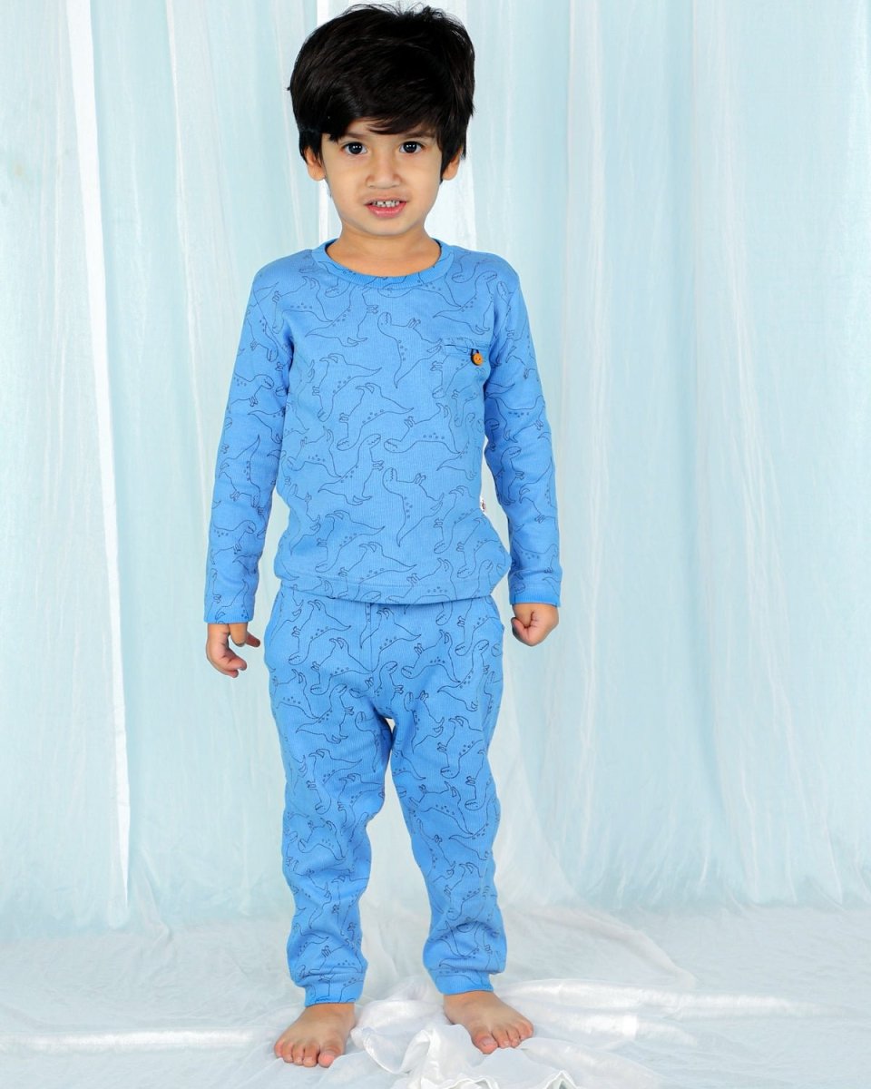 Dino Doodle Blue Boys Jogger Set