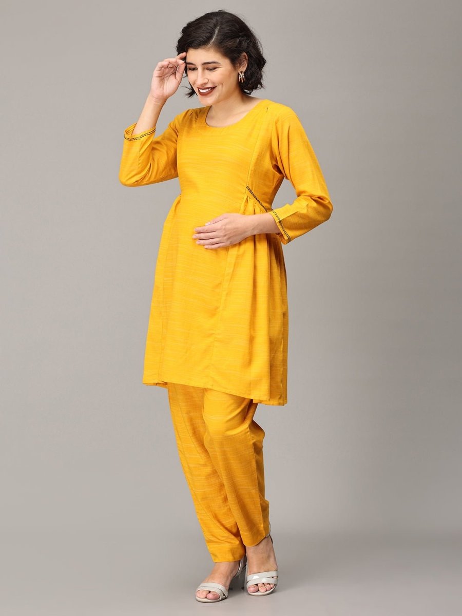 Dizzy Daisy Maternity and Nursing Co Ord Set Yellow