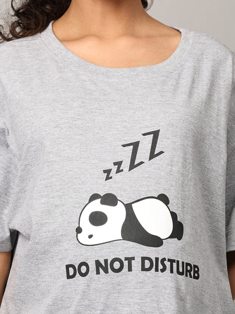 Do Not Disturb Oversized Maternity and Nursing T shirt Grey