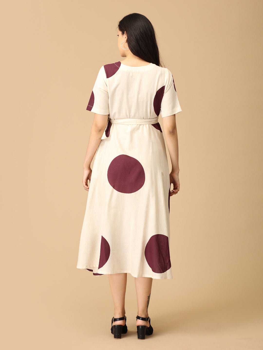 Dot Wine-ing Maternity and Nursing Wrap Dress Wine