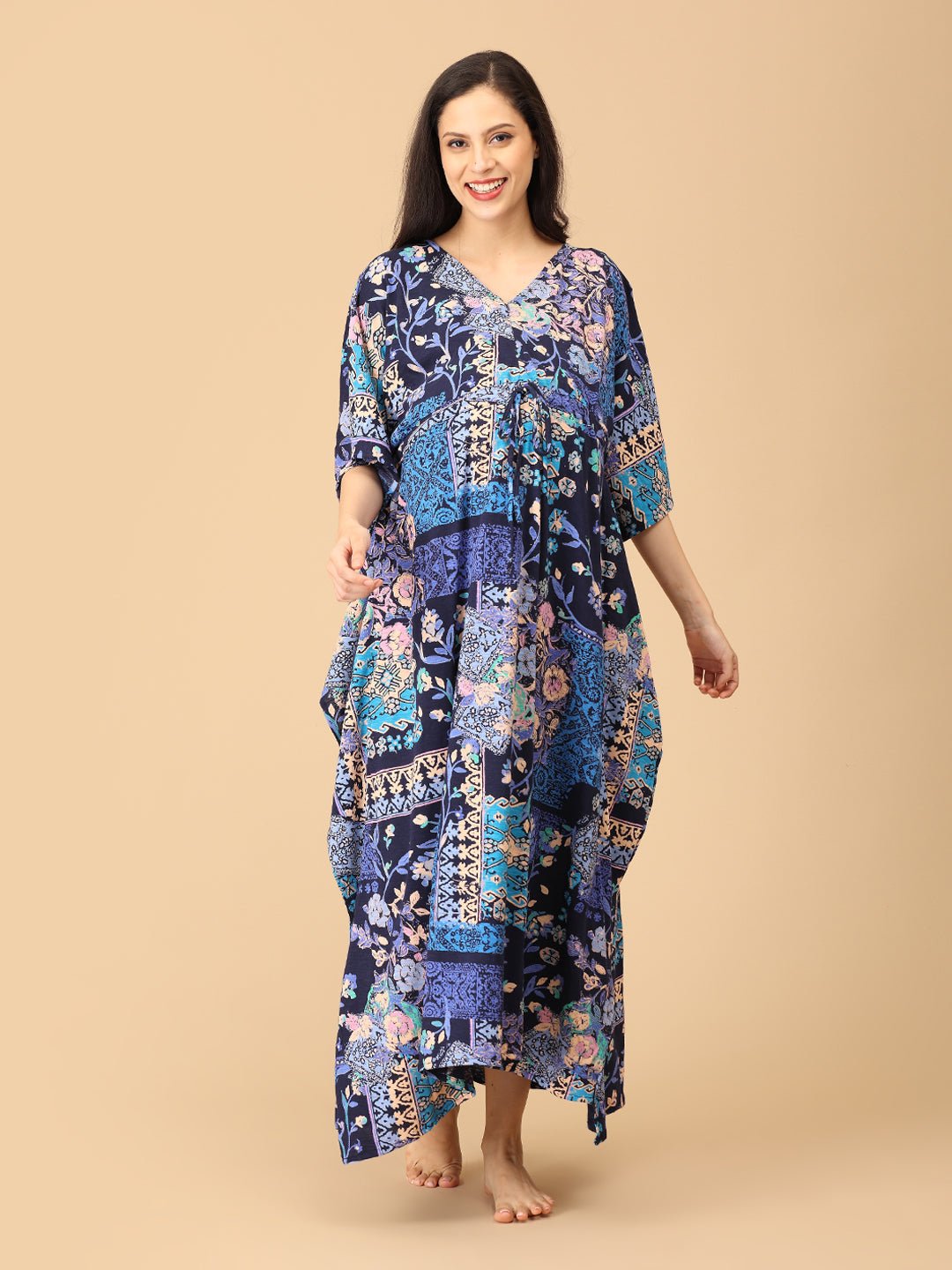 Dreamy Daze Maternity and Nursing Kaftan Nighty Multi