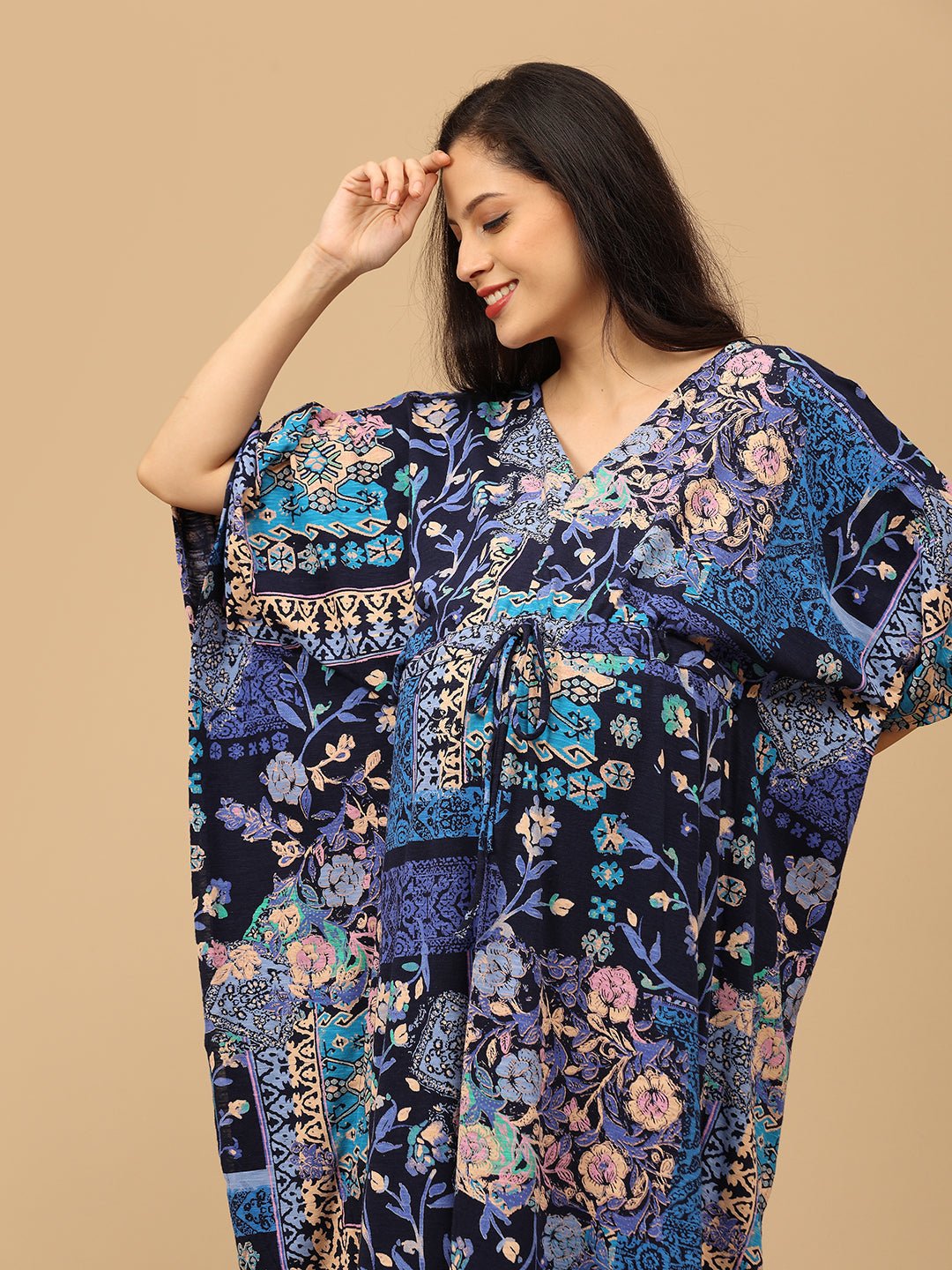 Dreamy Daze Maternity and Nursing Kaftan Nighty Multi