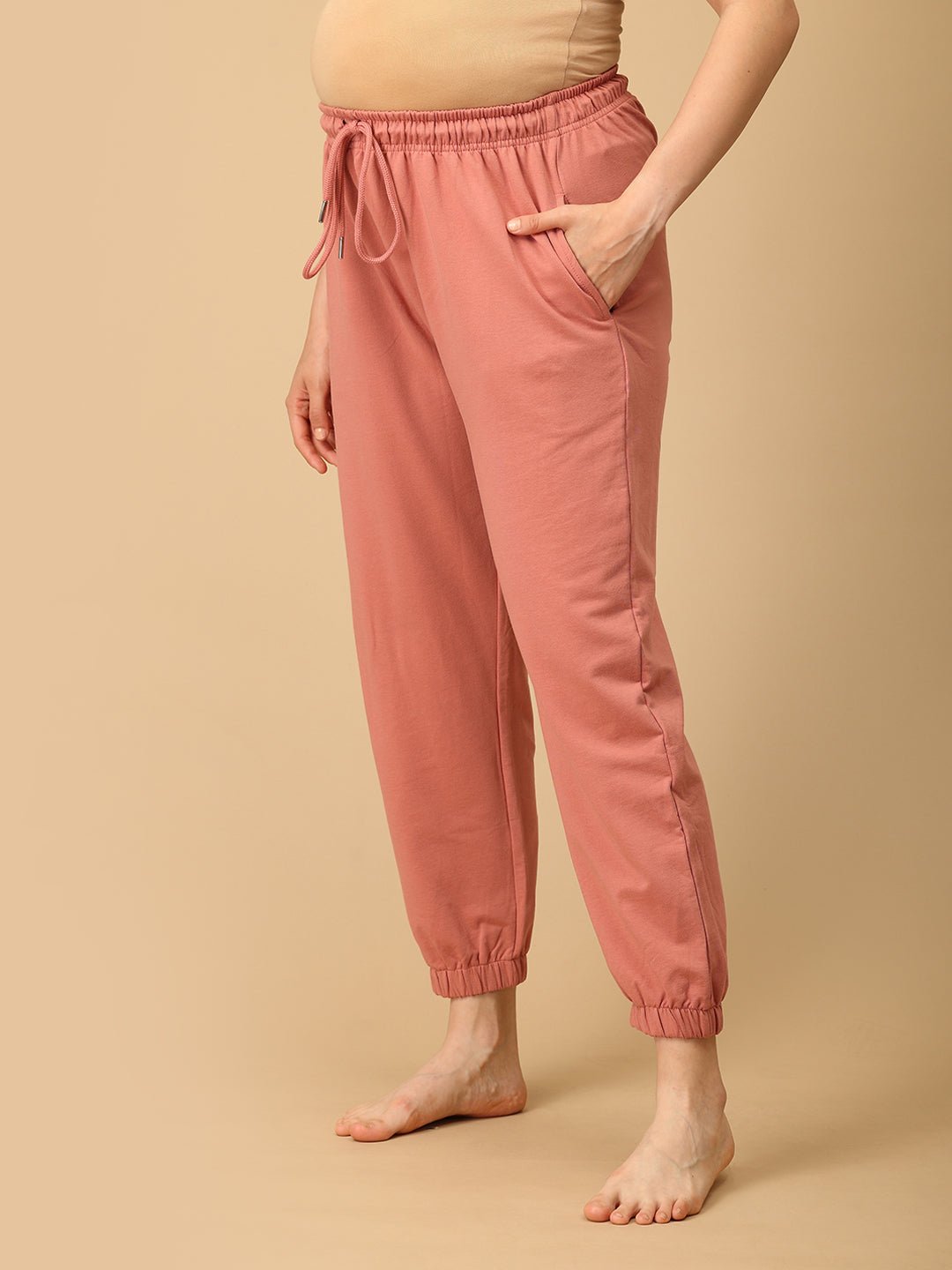 Dusty Rose Maternity Joggers Dusty Rose