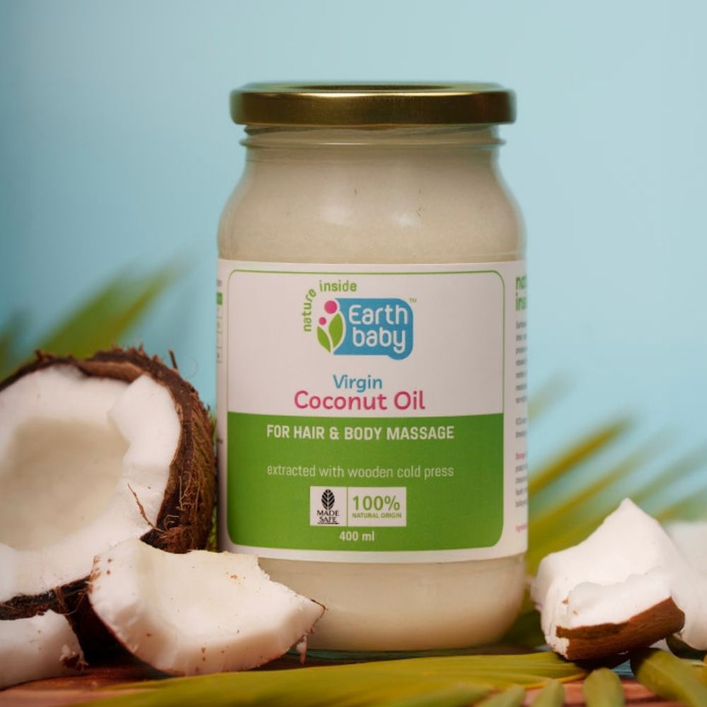 EarthBaby Virgin Coconut Oil Wood Cold Pressed Natural 275ml 0.61lb