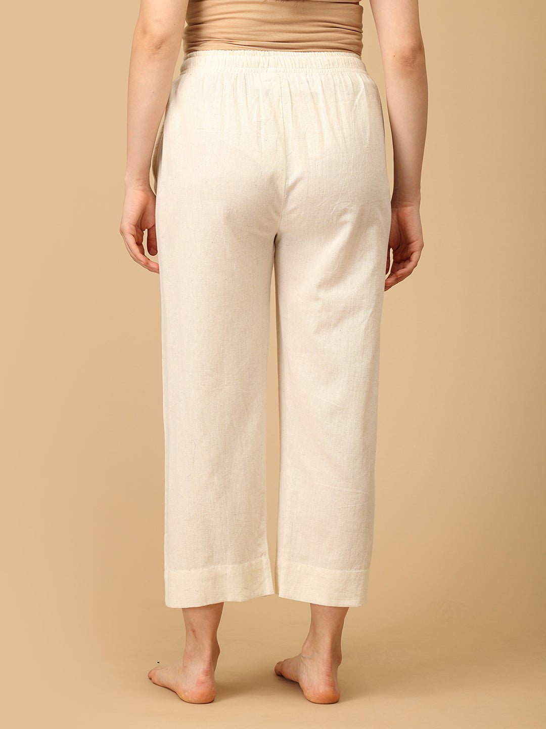 Earthen Drift Maternity Lounge Pants with Drawstring Off White