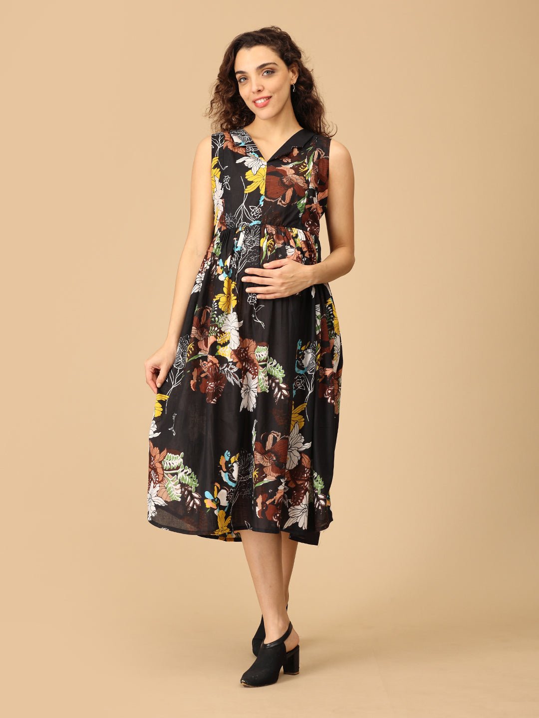 Ebon Bloom Maternity and Nursing Dress Multi