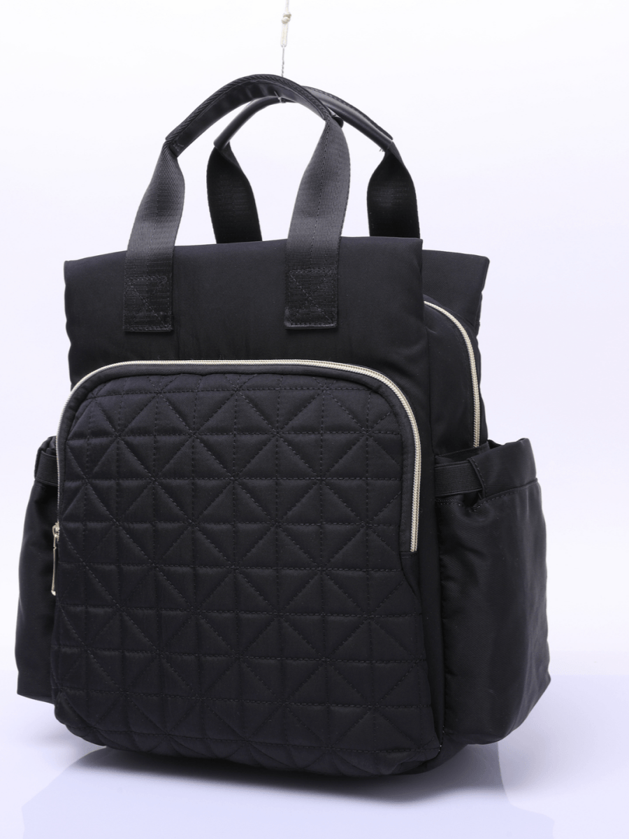 Ebony Black Diaper Bag Pack Single Pocket Front