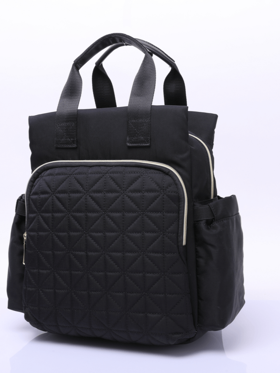 Ebony Black Diaper Bag Pack Single Pocket Front