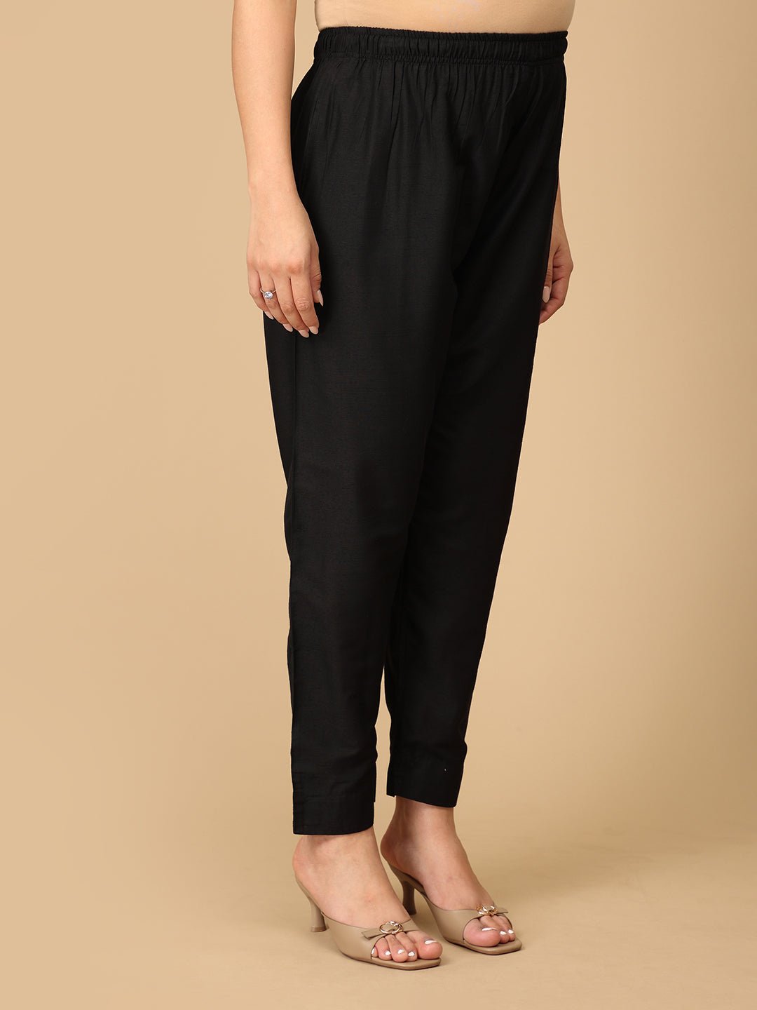 Ebony Embroidered Maternity and Nursing Silk Kurta Set Black