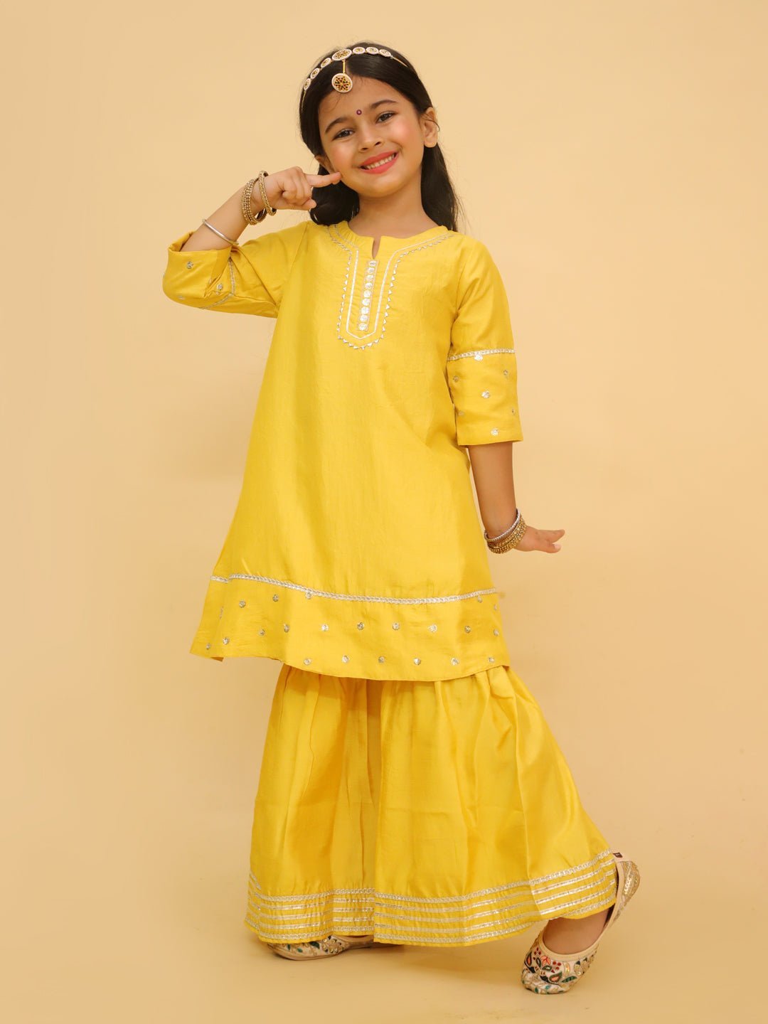 Golden Hour Silk Kurta Pajama And Anarkali Sharara Ethnic Set