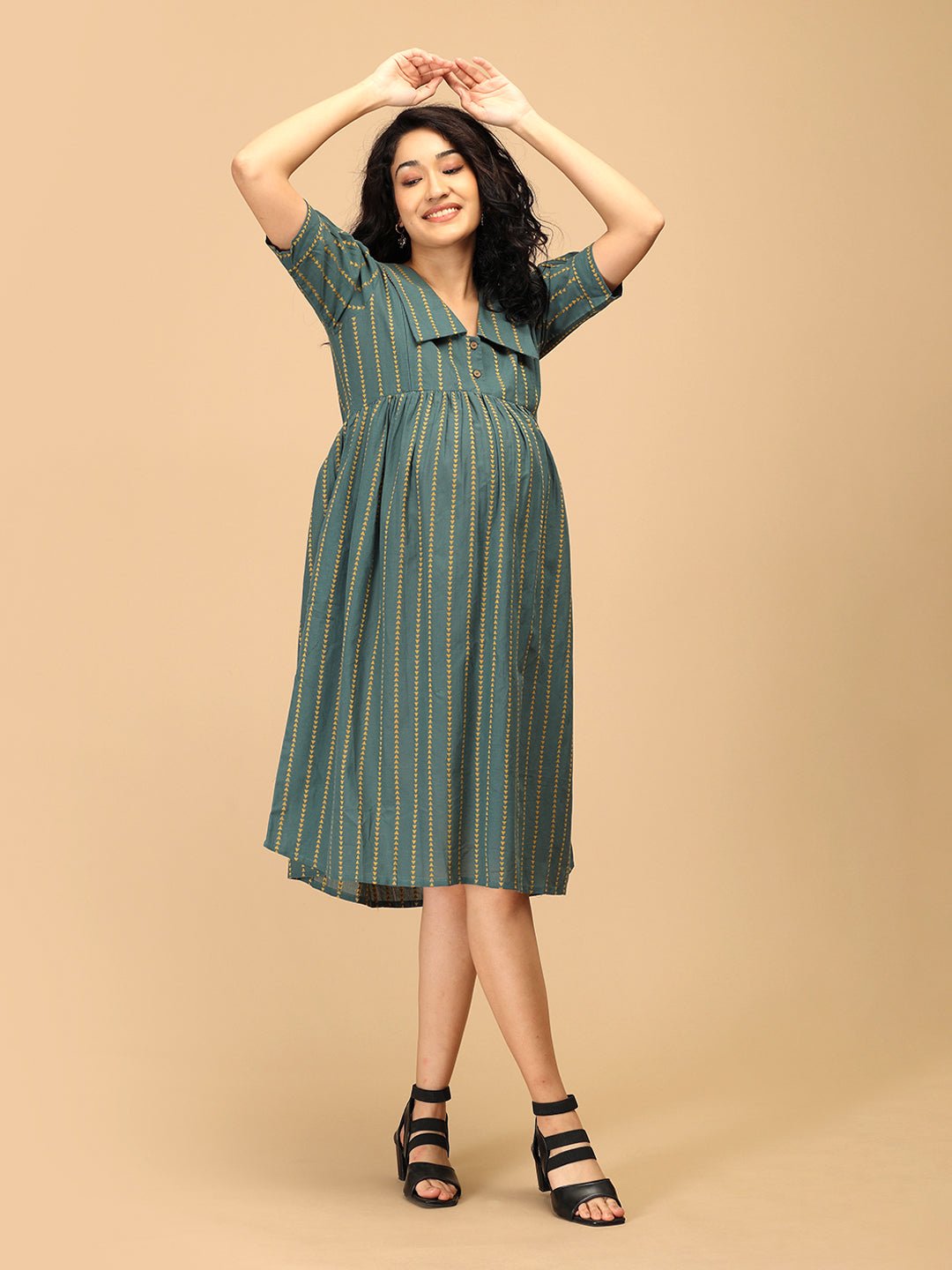 Everyday Ease Maternity and Nursing Dress Olive
