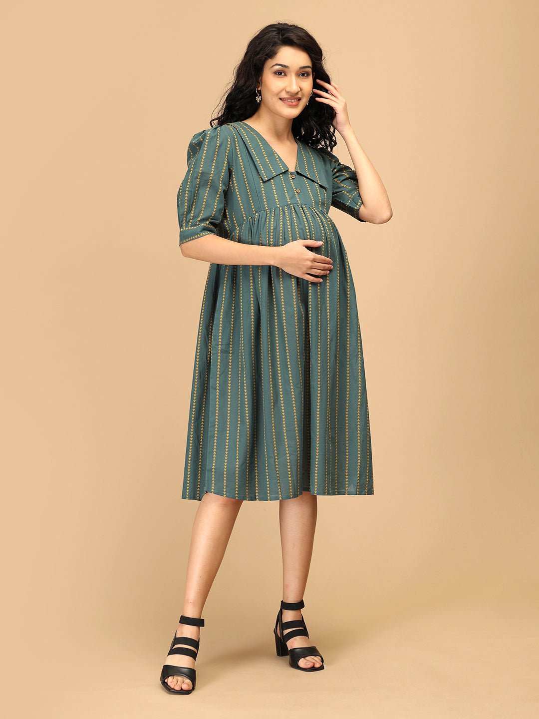 Everyday Ease Maternity and Nursing Dress Olive