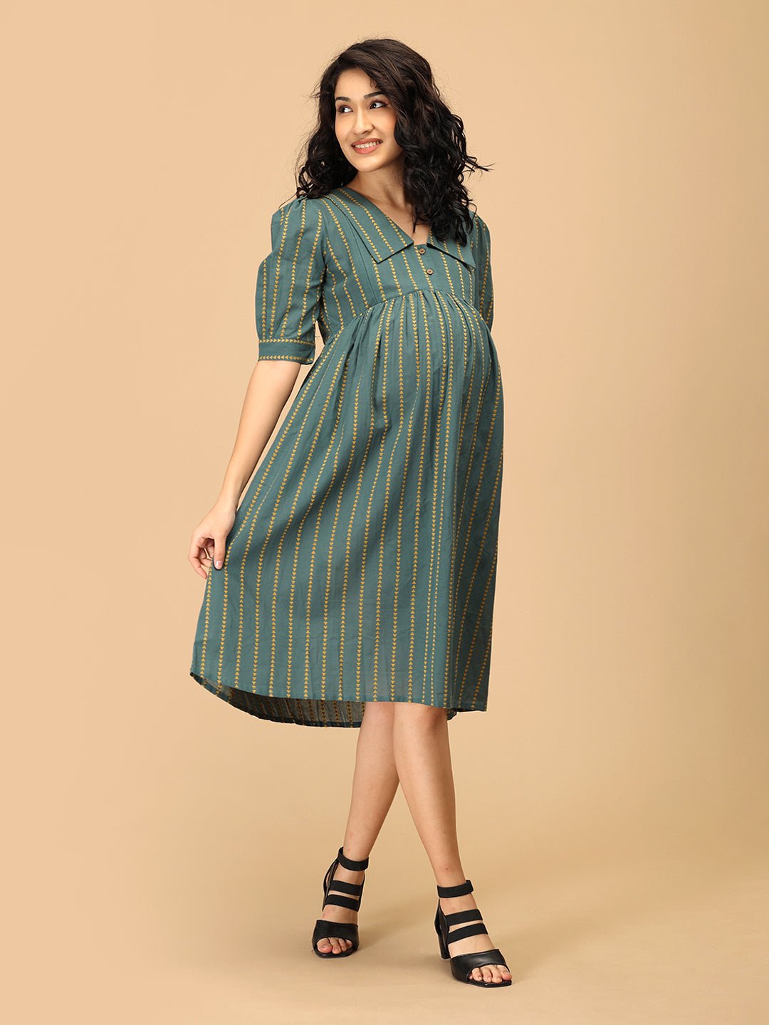 Everyday Ease Maternity and Nursing Dress Olive