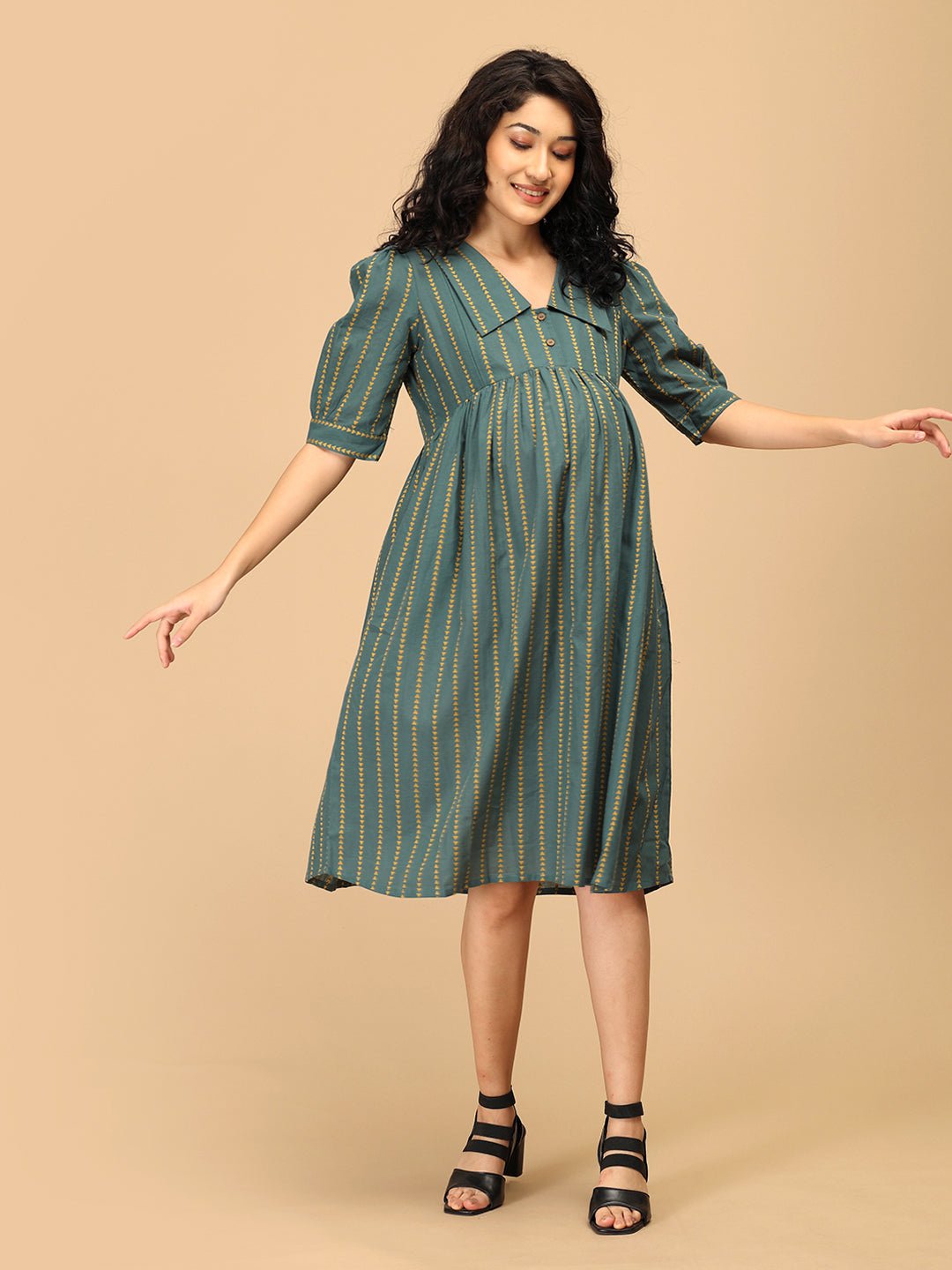 Everyday Ease Maternity and Nursing Dress Olive