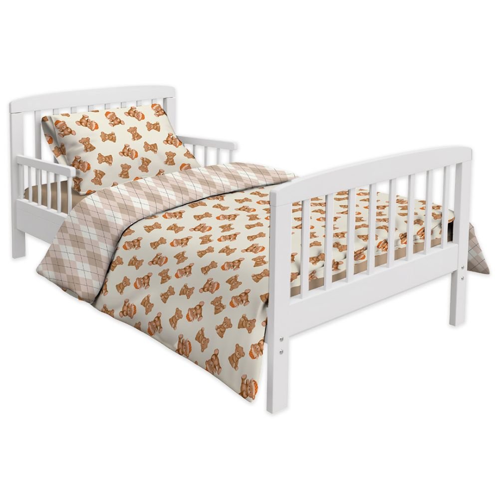 Cuddle Bear 5 Pc Organic Cotton Toddler Comforter Set For Babies