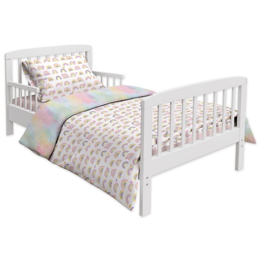 Rainbow Dreams 5 Pc Organic Cotton Toddler Comforter Set For Babies