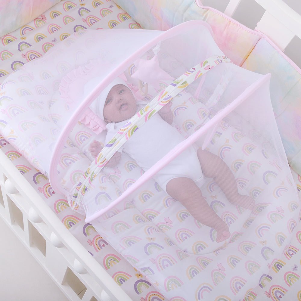 Rainbow Dreams Organic Cotton Mosquito Net Set For Babies