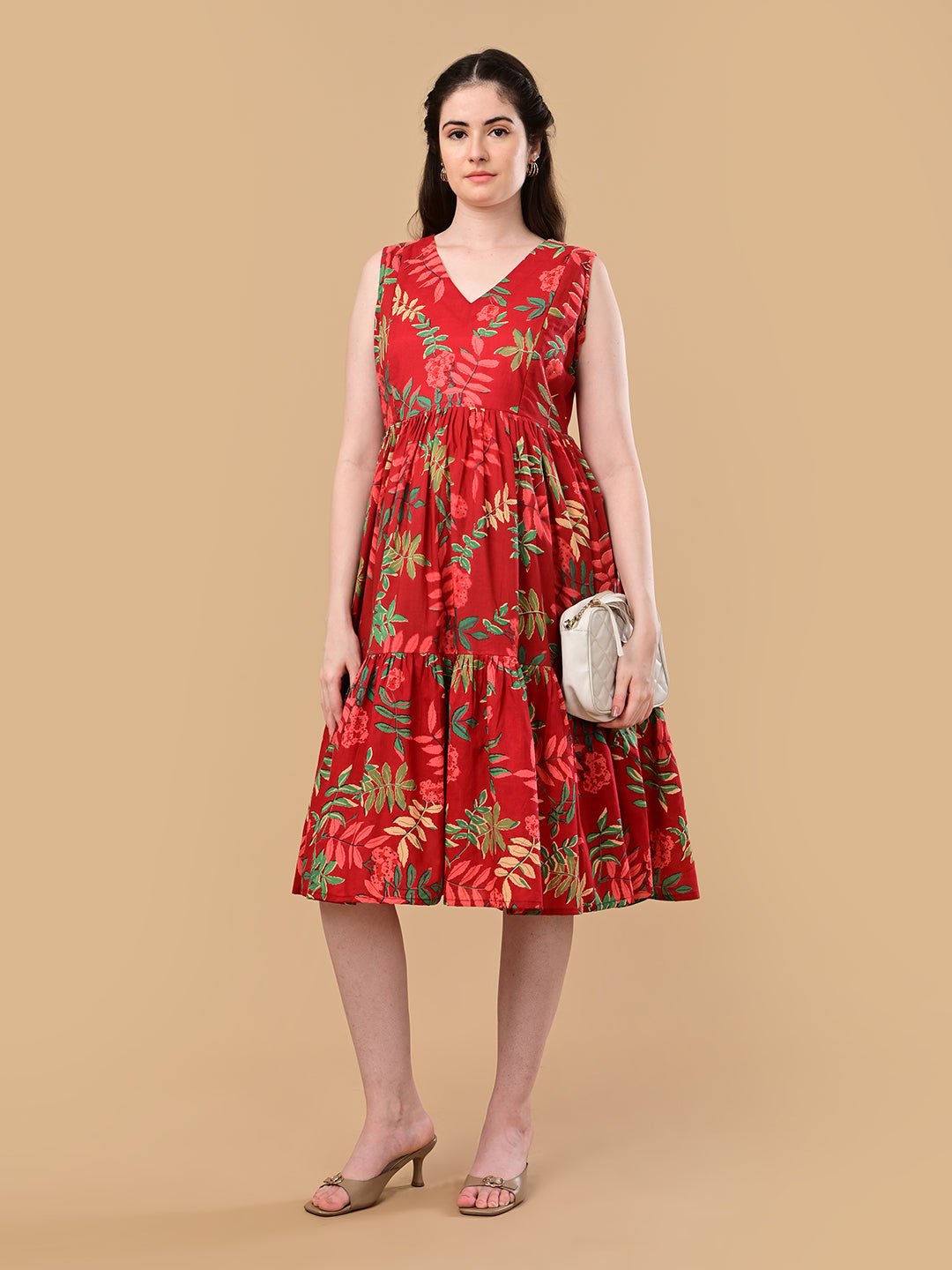 Flame Edit Maternity and Nursing Dress Red