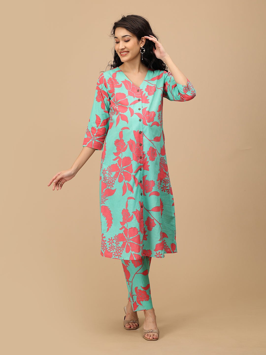 Flora-licious Mint Maternity and Nursing Co Ord Set Aqua